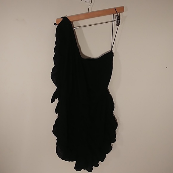 Free People Pants - Romper, Free People, one shoulder w/ ruffle trim